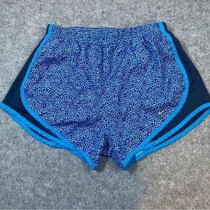 Nike Dri-FIT Athletic Running Shorts Blue Leopard Print Women’s Size Small